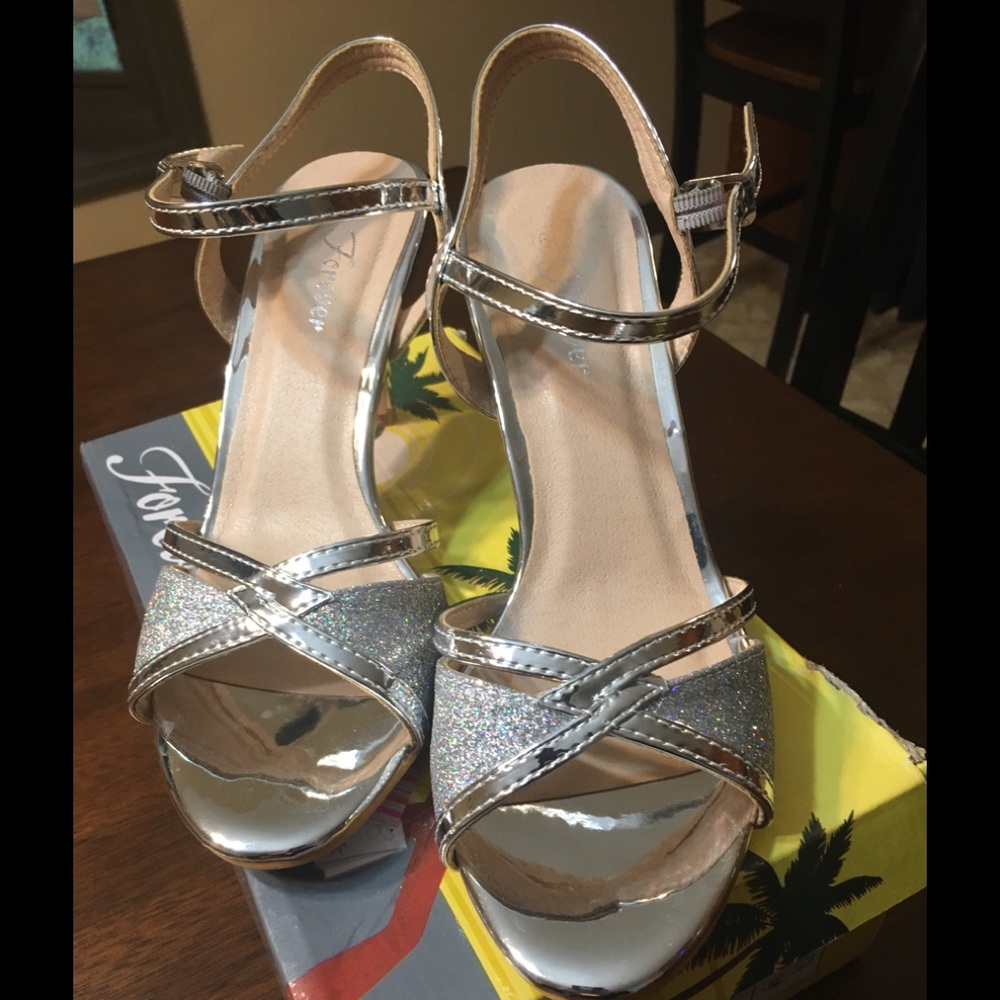 Silver high heels